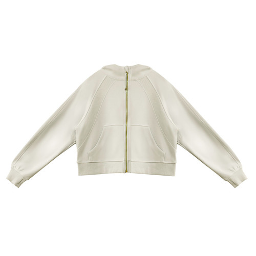 lulufend瑜珈服運動金拉鍊衛衣女秋冬短款連帽衫休閒薄款寬松外套