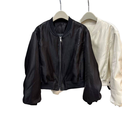 外套女2025春裝新款歐韓貨濶版設計感抽褶袖百搭網紅短款棒球夾克 外套女2025春裝新款歐韓貨濶版設計感抽褶袖百搭網紅短款棒球夾克