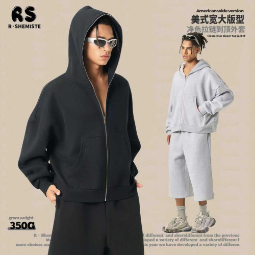 RS男裝|Boxy“龐克”短寬350G抓絨拉鍊連帽外套七分褲衛褲套裝 RS男裝|Boxy“龐克”短寬350G抓絨拉鍊連帽外套七分褲衛褲套裝