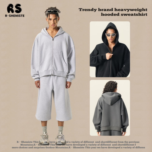 RS男裝|Boxy“龐克”短寬350G抓絨拉鍊連帽外套七分褲衛褲套裝 RS男裝|Boxy“龐克”短寬350G抓絨拉鍊連帽外套七分褲衛褲套裝