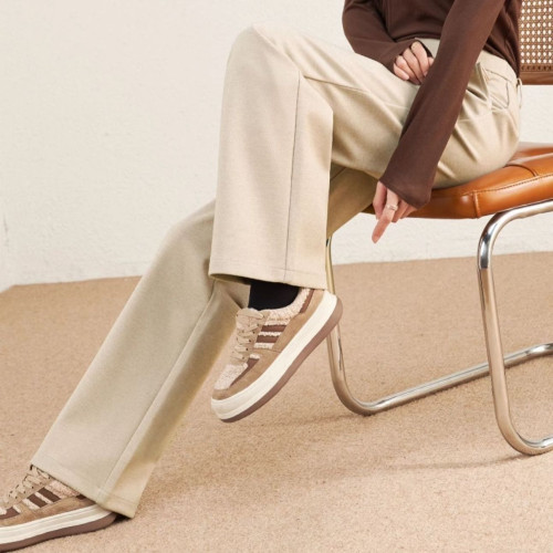 秋冬加絨女褲窄版濶腿褲女新款褲子黑色西裝褲小個子加厚直筒褲女