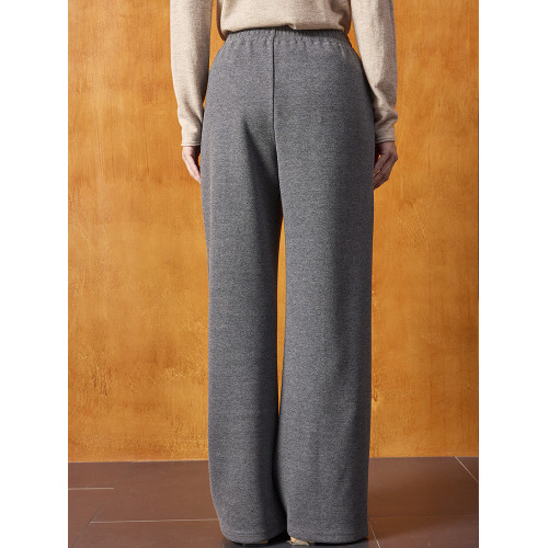 【盛都】25秋冬肌理感【羊毛醋酸】灰色休閒褲加厚直筒濶腿褲