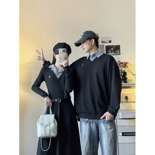 情侶裝2025新款秋季法式赫本風一裙一衣收腰顯瘦Polo領連衣裙潮流 情侶裝2025新款秋季法式赫本風一裙一衣收腰顯瘦Polo領連衣裙潮流