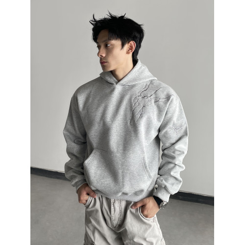 DAY NY閃電紋刺綉短款連帽衛衣男女boxy正肩美式痞帥帽衫外套情侶 DAY NY閃電紋刺綉短款連帽衛衣男女boxy正肩美式痞帥帽衫外套情侶