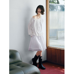 PSO Brand 女裝一字肩長袖露肩設計感上衣女灰色衛衣外套潮牌秋冬