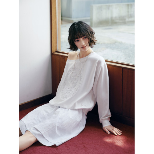 PSO Brand 女裝一字肩長袖露肩設計感上衣女灰色衛衣外套潮牌秋冬 PSO Brand 女裝一字肩長袖露肩設計感上衣女灰色衛衣外套潮牌秋冬