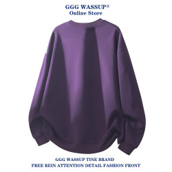 GGG Wassup潮牌圓領衛衣男秋冬季美式高街痞帥打底衫休閒長袖上衣