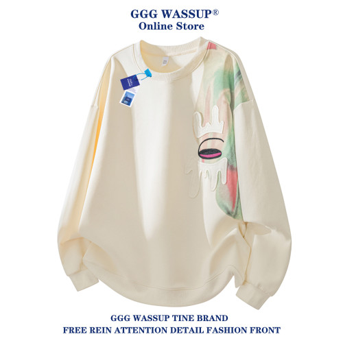 GGG Wassup潮牌圓領衛衣男秋冬季美式高街痞帥打底衫休閒長袖上衣 GGG Wassup潮牌圓領衛衣男秋冬季美式高街痞帥打底衫休閒長袖上衣