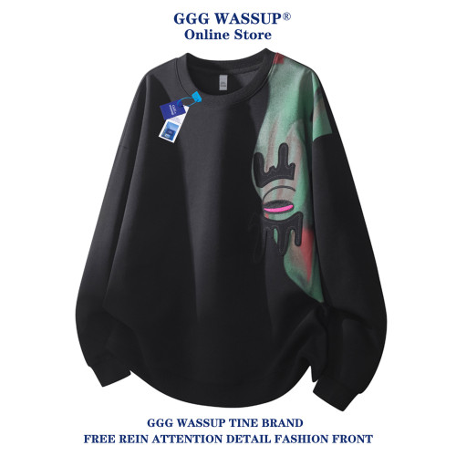 GGG Wassup潮牌圓領衛衣男秋冬季美式高街痞帥打底衫休閒長袖上衣 GGG Wassup潮牌圓領衛衣男秋冬季美式高街痞帥打底衫休閒長袖上衣