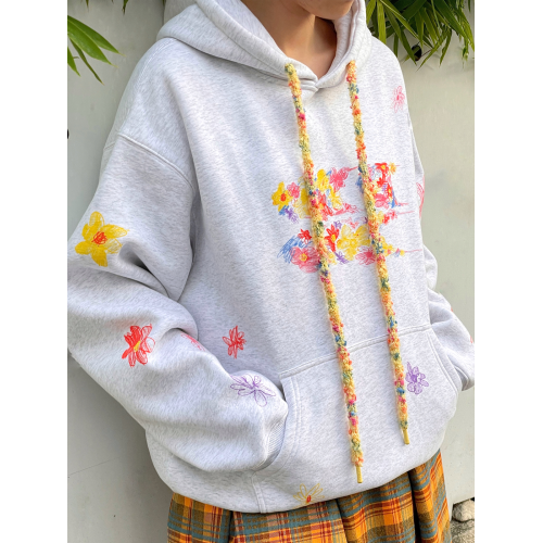 CryingCenter 手繪花園3c抽繩加絨連帽衛衣 哭喊中心 CryingCenter 手繪花園3c抽繩加絨連帽衛衣 哭喊中心