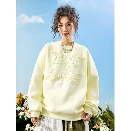 Nuthink多巴胺珍珠圓領衛衣字母重磅潮牌寬松情侶男女2025秋新款 Nuthink多巴胺珍珠圓領衛衣字母重磅潮牌寬松情侶男女2025秋新款