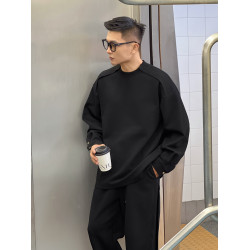 二十二號穿搭空氣層男士秋季高級感長袖衛衣設計款顯肩寬男裝上衣