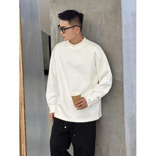 二十二號穿搭空氣層男士秋季高級感長袖衛衣設計款顯肩寬男裝上衣