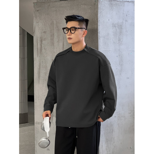 二十二號穿搭空氣層男士秋季高級感長袖衛衣設計款顯肩寬男裝上衣