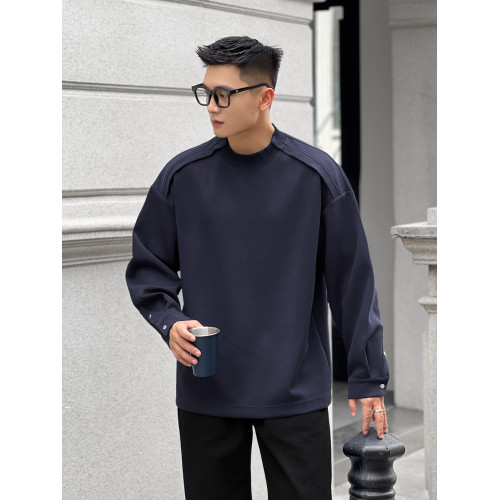 二十二號穿搭空氣層男士秋季高級感長袖衛衣設計款顯肩寬男裝上衣