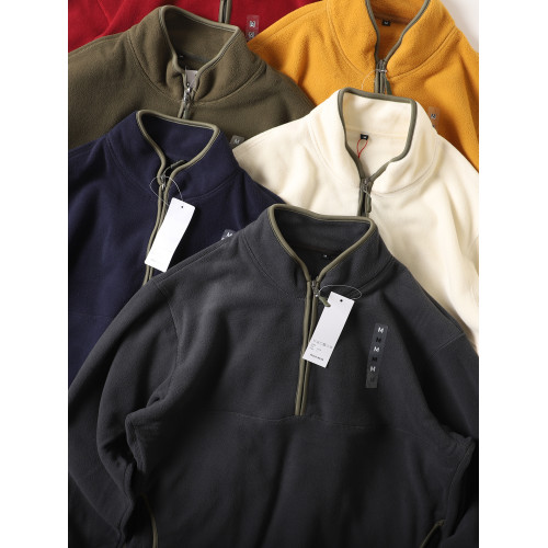 保暖蓄熱日單復古半拉鍊套頭立領雙面搖粒絨衛衣男運動抓絨衣外套 保暖蓄熱日單復古半拉鍊套頭立領雙面搖粒絨衛衣男運動抓絨衣外套