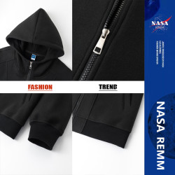 NASA聯名美式復古開衫衛衣男2025春秋新款潮牌情侶款連帽休閒外套