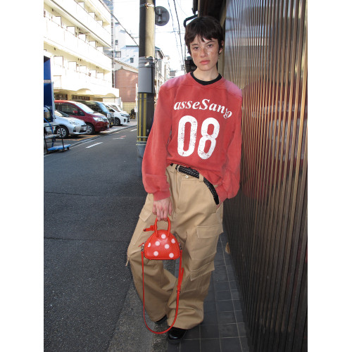 CasseSango 08字母印花美式復古水洗做舊橄欖球服運動寬肩衛衣 CasseSango 08字母印花美式復古水洗做舊橄欖球服運動寬肩衛衣