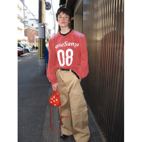 CasseSango 08字母印花美式復古水洗做舊橄欖球服運動寬肩衛衣 CasseSango 08字母印花美式復古水洗做舊橄欖球服運動寬肩衛衣