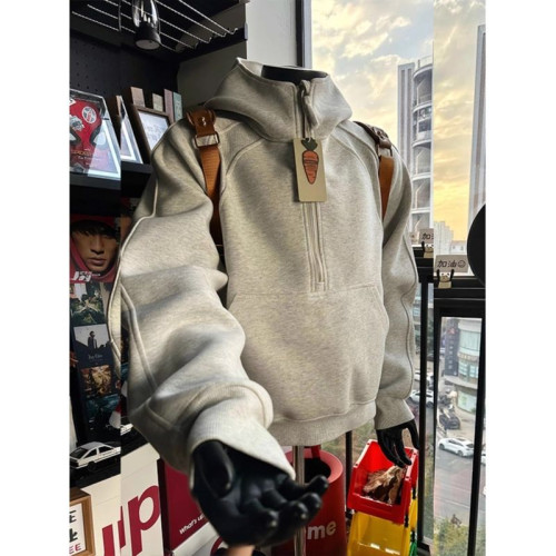 cleanfit潮牌硬挺衛衣男款設計感小衆解搆外套痞帥潮牌半拉鍊上衣 cleanfit潮牌硬挺衛衣男款設計感小衆解搆外套痞帥潮牌半拉鍊上衣