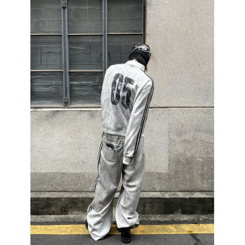 DETW 25AW*原創小衆水洗噴髒做舊骷髏05休閒街頭立領外套夾克男女 DETW 25AW*原創小衆水洗噴髒做舊骷髏05休閒街頭立領外套夾克男女