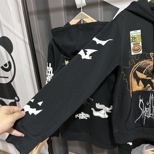 美單男女士衛衣帽衫加絨刺綉印花卡通聖誕驚魂夜傑克骷髏美式休閒 美單男女士衛衣帽衫加絨刺綉印花卡通聖誕驚魂夜傑克骷髏美式休閒