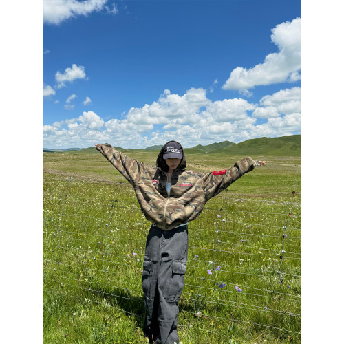 F383 美式復古刺綉迷彩連帽衛衣開衫男女潮流街頭百搭寬松外套ins F383 美式復古刺綉迷彩連帽衛衣開衫男女潮流街頭百搭寬松外套ins