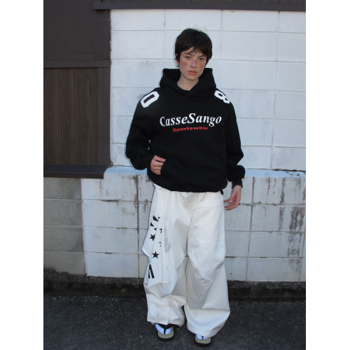 CasseSango 高克重戴帽橄欖服寬肩結搆印花撞色寬松街頭連帽衛衣 CasseSango 高克重戴帽橄欖服寬肩結搆印花撞色寬松街頭連帽衛衣