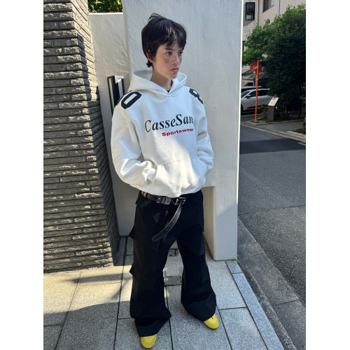 CasseSango 高克重戴帽橄欖服寬肩結搆印花撞色寬松街頭連帽衛衣 CasseSango 高克重戴帽橄欖服寬肩結搆印花撞色寬松街頭連帽衛衣