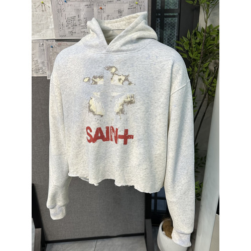 Basic annals美式復古做舊水洗衛衣boxy fit外套短寬漸變藍色上衣 Basic annals美式復古做舊水洗衛衣boxy fit外套短寬漸變藍色上衣