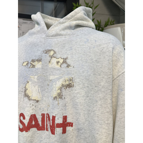 Basic annals美式復古做舊水洗衛衣boxy fit外套短寬漸變藍色上衣 Basic annals美式復古做舊水洗衛衣boxy fit外套短寬漸變藍色上衣