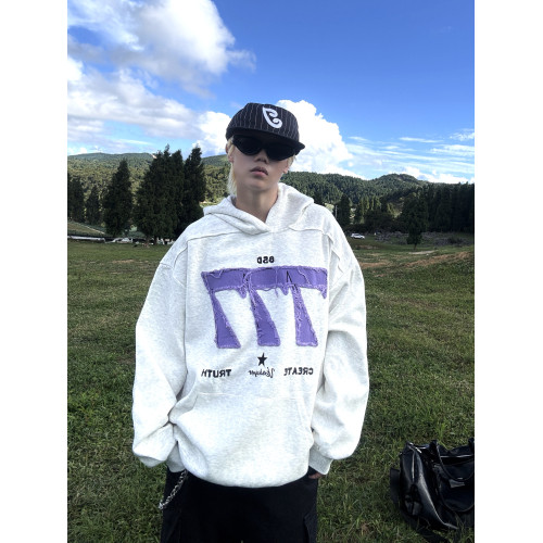 EAT美式潮牌777毛邊貼布綉重磅帽衫男女寬松隨性街頭風情侶款衛衣 EAT美式潮牌777毛邊貼布綉重磅帽衫男女寬松隨性街頭風情侶款衛衣