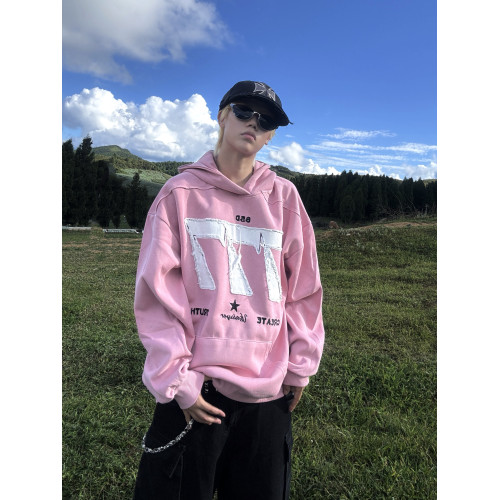 EAT美式潮牌777毛邊貼布綉重磅帽衫男女寬松隨性街頭風情侶款衛衣 EAT美式潮牌777毛邊貼布綉重磅帽衫男女寬松隨性街頭風情侶款衛衣