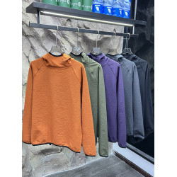 輕量泡泡紗肌理戶外薄款速乾面料情侶款寬松運動連帽衛衣