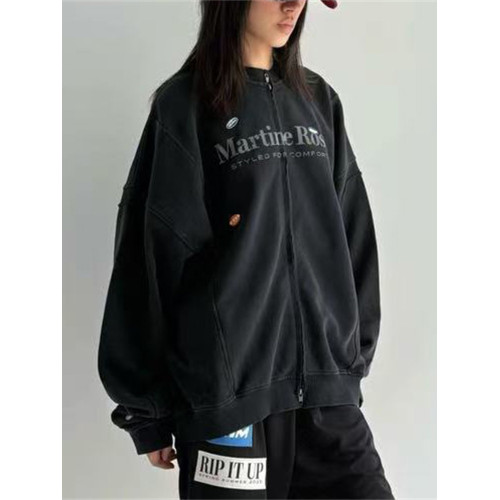 Martine Rose秋冬新款衛衣不規則拼接復古洗水男女OS開衫拉鍊外套 Martine Rose秋冬新款衛衣不規則拼接復古洗水男女OS開衫拉鍊外套