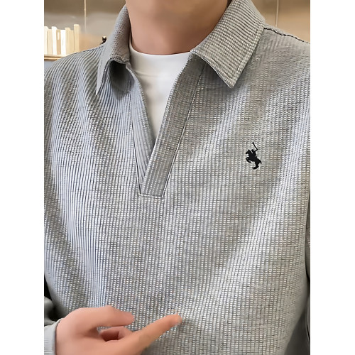 秋冬新款潮牌假兩件襯衫領衛衣男加絨簡約百搭刺綉翻領上衣打底衫 秋冬新款潮牌假兩件襯衫領衛衣男加絨簡約百搭刺綉翻領上衣打底衫