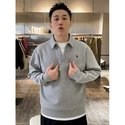 秋冬新款潮牌假兩件襯衫領衛衣男加絨簡約百搭刺綉翻領上衣打底衫 秋冬新款潮牌假兩件襯衫領衛衣男加絨簡約百搭刺綉翻領上衣打底衫