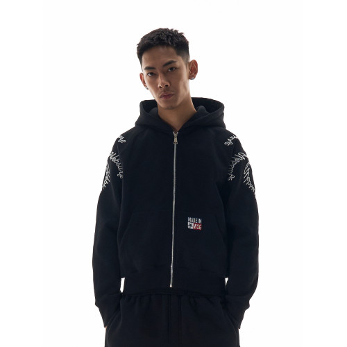 WebSurfGroup星星拉鍊衛衣外套美式男女情侶簡約刺綉圖案薄絨開衫 WebSurfGroup星星拉鍊衛衣外套美式男女情侶簡約刺綉圖案薄絨開衫