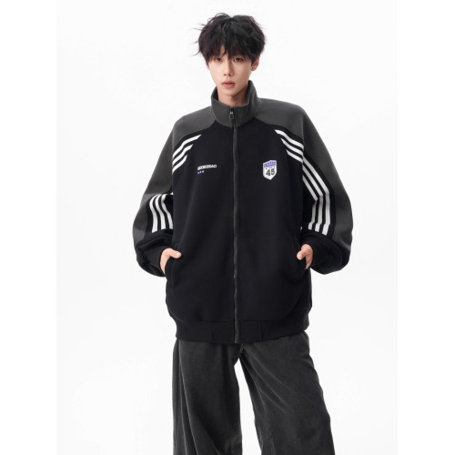 美式立領開衫衛衣外套男女秋季新款學生潮牌撞色情侶寬松休閒夾克 美式立領開衫衛衣外套男女秋季新款學生潮牌撞色情侶寬松休閒夾克