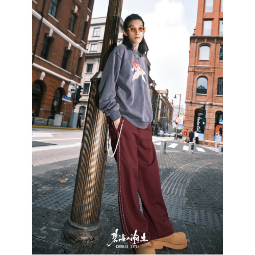 碧海潮生【金玉滿堂•藍】秋冬新款風國潮刺綉套頭圓領衛衣 碧海潮生【金玉滿堂•藍】秋冬新款風國潮刺綉套頭圓領衛衣