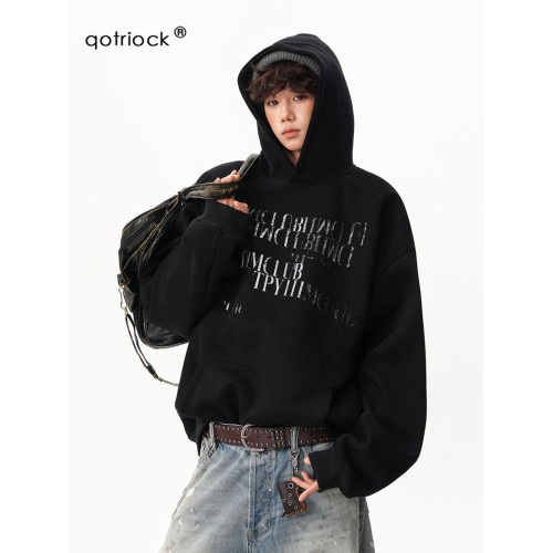 美式漸變斑駁字母印花衛衣男女秋季痞帥休閒情侶外套寬松百搭帽衫 美式漸變斑駁字母印花衛衣男女秋季痞帥休閒情侶外套寬松百搭帽衫