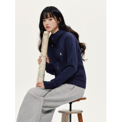 PSO Brand女裝抓絨連帽修身長袖美式衛衣秋冬季開衫運動拉鍊外套