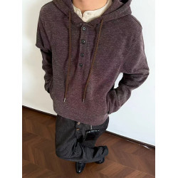 EME 秋季松弛慵懶感連帽衛衣男女套頭美式復古上衣cleanfit外套