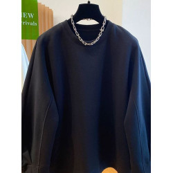 加大碼300斤設計感彎刀袖圓領衛衣男女春秋寬松oversize套頭上衣