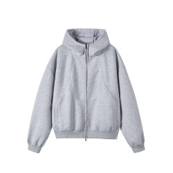 悟空有貨重磅設計感解搆拼接開衫連帽衛衣男潮牌寬松休閒百搭外套