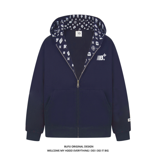 億萬少年BUFU美式印花開衫連帽衛衣外套男女秋季潮牌情侶拉鍊上衣 億萬少年BUFU美式印花開衫連帽衛衣外套男女秋季潮牌情侶拉鍊上衣