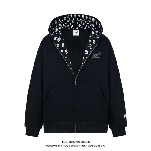 億萬少年BUFU美式印花開衫連帽衛衣外套男女秋季潮牌情侶拉鍊上衣 億萬少年BUFU美式印花開衫連帽衛衣外套男女秋季潮牌情侶拉鍊上衣