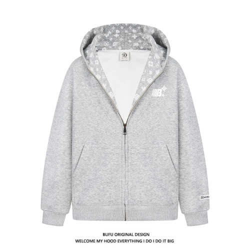 億萬少年BUFU美式印花開衫連帽衛衣外套男女秋季潮牌情侶拉鍊上衣 億萬少年BUFU美式印花開衫連帽衛衣外套男女秋季潮牌情侶拉鍊上衣