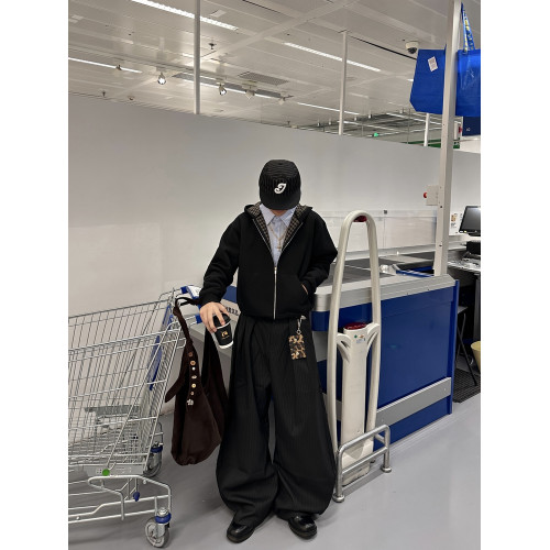 New Decay 25FW 格紋連帽拉鍊開衫休閒通勤寬松連帽衛衣外套男女 New Decay 25FW 格紋連帽拉鍊開衫休閒通勤寬松連帽衛衣外套男女