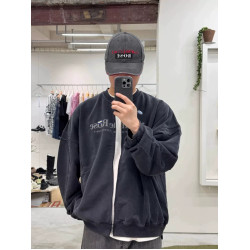 Martine Rose 25ss 水洗做舊字母標語夾克 貼紙印花寬松拉鍊外套